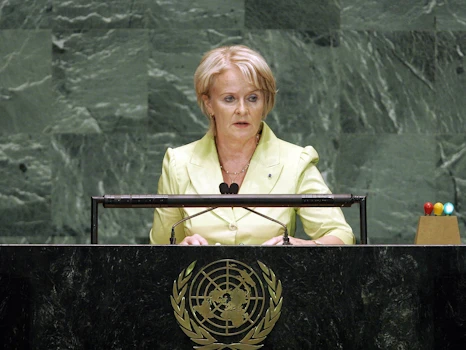Valgerður Sverrisdóttir utanríkisráðherra ávarpar allsherjarþing Sameinuðu þjóðanna 26. september 2006.