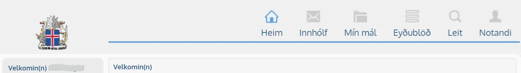 Valmynd á minarsidur.stjr.is
