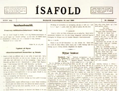 Uppkastið forsíðan á Ísafold