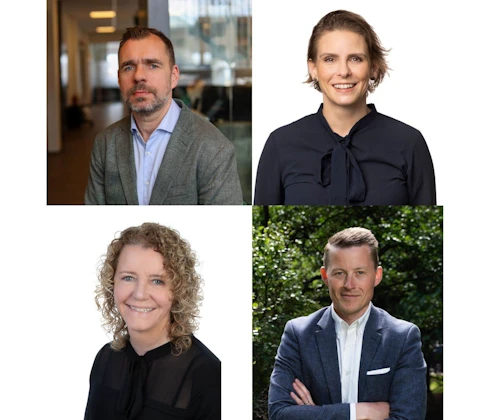 Björn Ingi Victorsson (til vinstri), Hildur Georgsdóttir (til hægri), Oddný Árnadóttir (til vinstri) og Gylfi Ólafsson (til hægri).