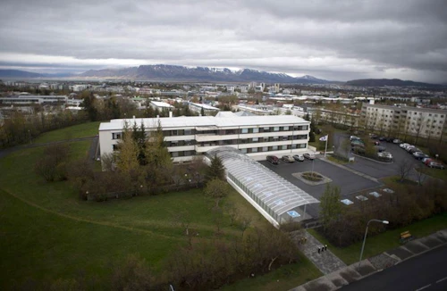 Loftmynd af endurhæfingardeildinni við Grensás