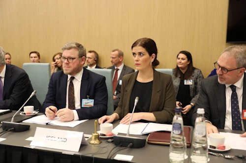 Þórdís Kolbrún Reykfjörð Gylfadóttir utanríkisráðherra, stýrir fundinum í dag.