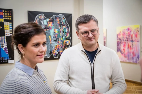 Þórdís Kolbrún og Dmytro Kuleba utanríkisráðherra Úkraínu.