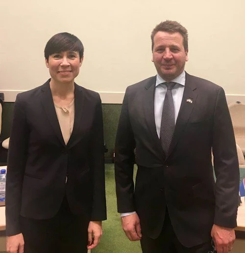Ine Eriksen Søreide og Guðlaugur Þór.