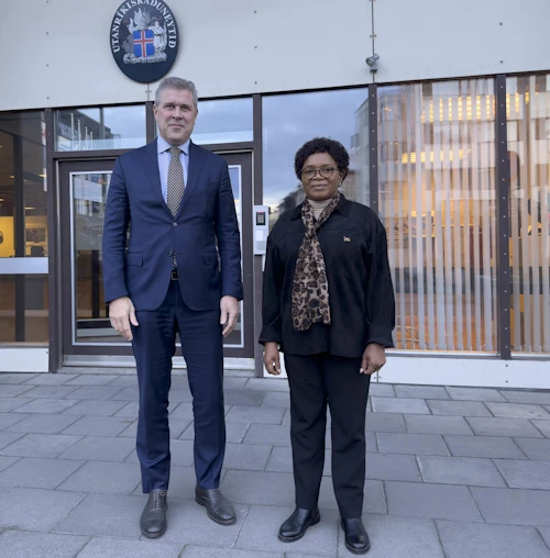 Bjarni Benediktsson utanríkisráðherra ásamt Nancy Tembo utanríkisráðherra Malaví.