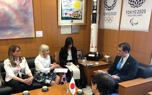 Frá fundi Lilju Alfreðsdóttur mennta- og menningarmálaráðherra og Masahiko Shibayama mennta- og vísindamálaráðherra Japans.