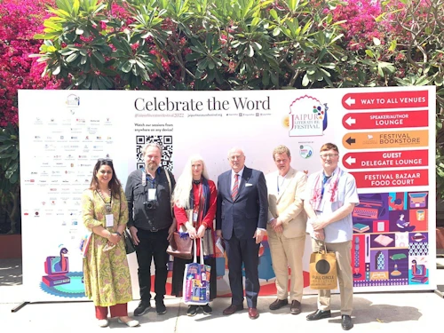 Team Iceland at the Jaipur Literature festival with Author Kristin Ragna Gunnarsdottir