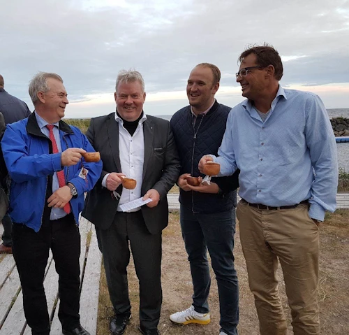 F.v. Sven-Erik Bucht, byggðamálaráðherra Svíþjóðar, Sigurður Ingi Jóhannsson, samgöngu- og sveitarstjórnarráðherra, Jon Georg Dale, landbúnaðar- og matvælaráðherra Noregs og Sigmund Lubanski, fulltrúi Dana á fundinum.