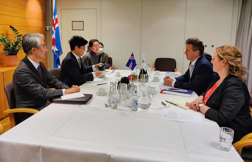 Á fundi Guðlaugs Þórs Þórðarsonar, utanríkis- og þróunarsamvinnuráðherra, og Choi Jong-moon, varautanríkisráðherra Kóreu. 