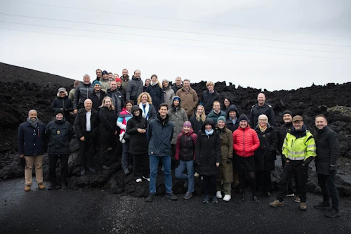 Hópurinn kynnti sér aðstæður í og við Grindavík.
