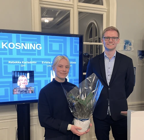 Rebekka Karlsdóttir og Geir Finnsson forseti LUF.