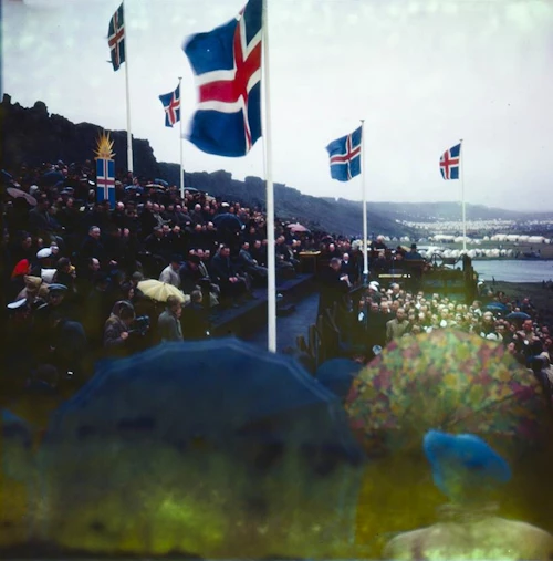 Ljósmynd frá lýðveldishátíðinni á Þingvöllum 17. júní 1944
