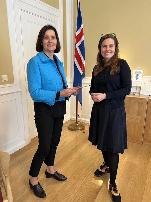 Salvör Nordal, umboðsmaður barna, og Katrín Jakobsdóttir forsætisráðherra.