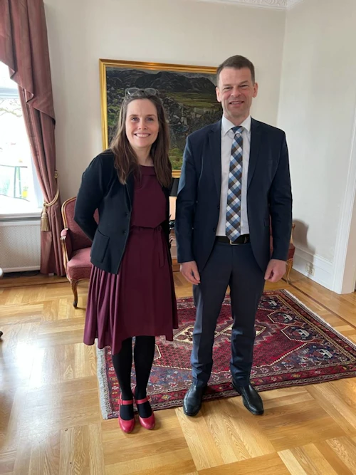 Katrín Jakobsdóttir forsætisráðherra og Bárður á Steig Nielsen, lögmaður Færeyja