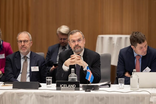 Daði Már Kristófersson fjármálaráðherra sat fundinn fyrir Íslands hönd.