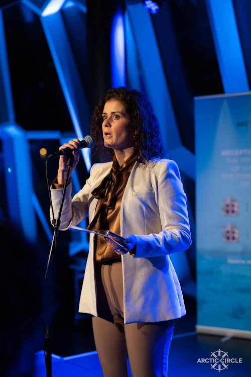 Ráðherra bauð til hátíðarmóttöku í Hörpu af tilefni Hringborðs norðurslóða.
