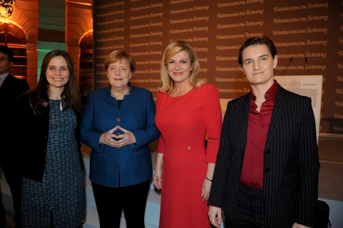 Katrín Jakobsdóttir, forsætisráðherra Íslands, Angela Merkel, kanslari Þýskalands, Kolinda Grabar-Kitarović, forseti Króatíu og Ana Brnabić, forsætisráðherra Serbíu