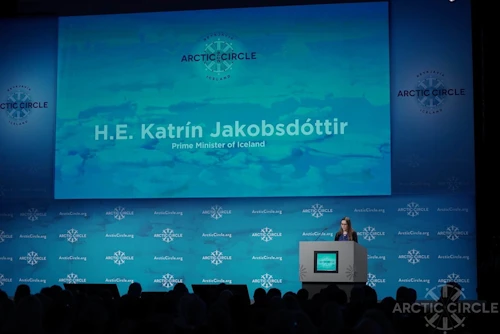 Katrín Jakobsdóttir, forsætisráðherra flutti ávarp á alþjóðaþingi Hringborðs norðurslóða