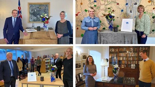 Frá rafrænni afhendingu Íslensku menntaverðlaunanna árið 2020.