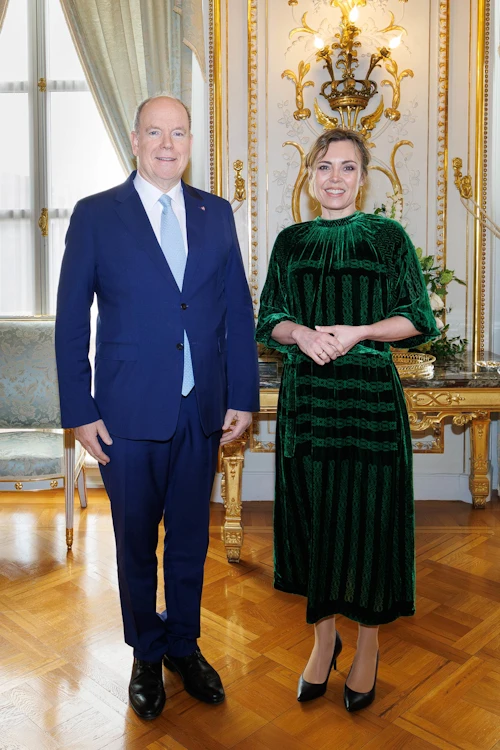 S.A.S. le Prince Albert II et S.E. Mme María Jónsdóttir, Ambassadrice d'Islande