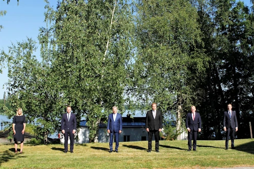 Guðlaugur Þór Þórðarson utanríkis- og þróunarsamvinnuráðherra (2. f.v.) ásamt varnarmálaráðherrum hinna NORDEFCO-ríkjanna
