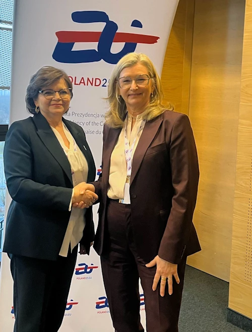 Izabela Leszczyna og Alma D. Möller, heilbrigðisráðherrar Póllands og Íslands