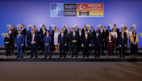 Utanríkisráðherrar Atlantshafsbandalagsins ásamt Mark Rutte, framkvæmdastjóra bandalagsins.