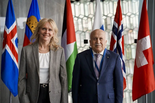 Þorgerður Katrín átti tvíhliða fund með Mohammed Al-Amour, efnahagsráðherra Palestínu, í tengslum við EFTA-ráðherrafundinn.