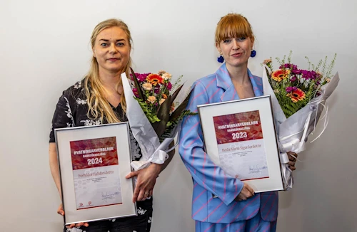 Dr. Þórhildur Halldórsdóttir og Dr. Heiða María Sigurðardóttir, handhafar Hvatningarverðlauna Rannsóknasjóðs 2024 og 2023.