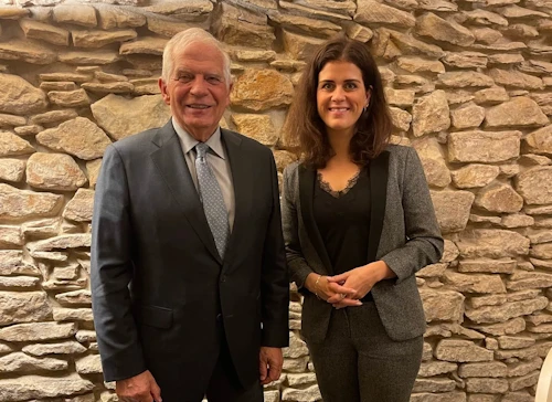Josep Borrell utanríkismálastjóri ESB og Þórdís Kolbrún Reykfjörð Gylfadóttir