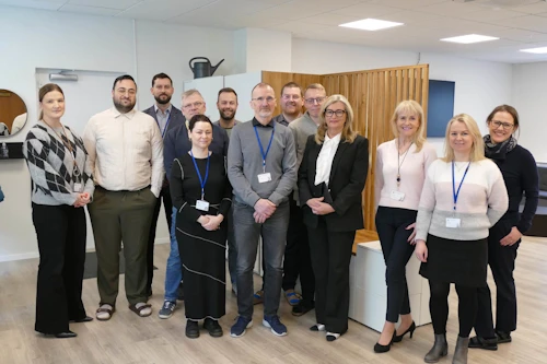 Frá heimsókn heilbrigðisráðherra í starfsstöð Stafrænnar heilsu í febrúar síðastliðnum.