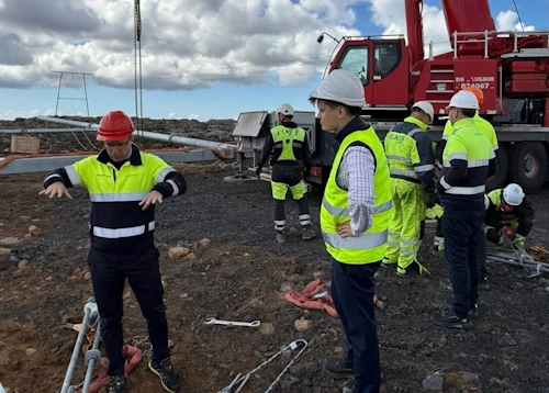 Jóhann Páll Jóhannsson, umhverfis-, orku- og loftslagsráðherra, á framkvæmdarstað
