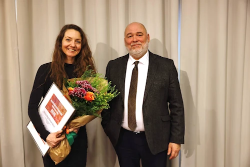 Dr. Hrefna Dögg Gunnarsdóttir og Logi Einarsson menningar-, nýsköpunar- og háskólaráðherra. 