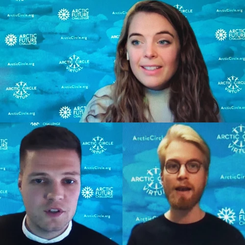 Aðalheiður Hreinsdóttir, Ingvi Georgsson og Ólafur Bogason tóku við verðlaununum í nýsköpunarsamkeppni fyrir ungmenni á norðurslóðum