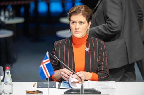 Þórdís Kolbrún R. Gylfadóttir á fundi Atlantshafsbandalagsins í dag