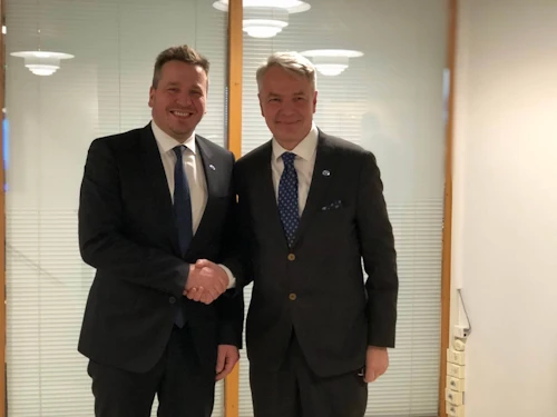 Guðlaugur Þór Þórðarson og Pekka Haavisto, utanríkisráðherra Finnlands