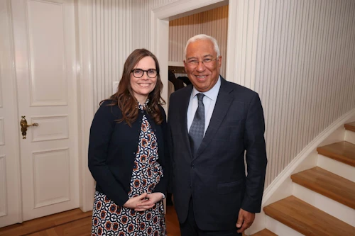 Katrín Jakobsdóttir forsætisráðherra og António Costa, forsætisráðherra Portúgal