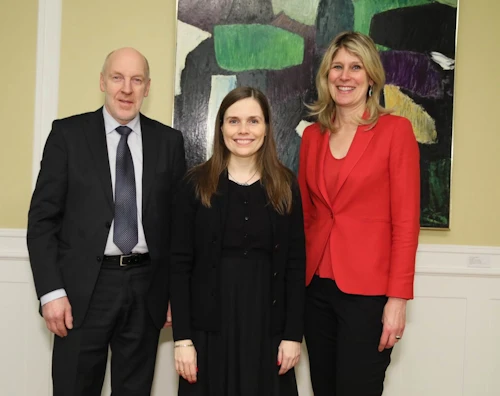Katrín Jakobsdóttir, forsætisráðherra ásamt Steingrími J. Sigfússyni, forseta Alþingis og Silvana Koch-Mehrin, stofnandi WPL, Global Forum
