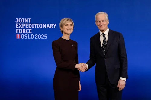 Kristrún Frostadóttir forsætisráðherra og Jonas Gahr Støre, forsætisráðherra Noregs.