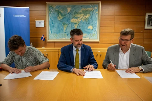 Martin Eyjólfsson, Permanent Secretary of State, with Magnús Bjarnason and Gústav Magnússon from MAR Advisors