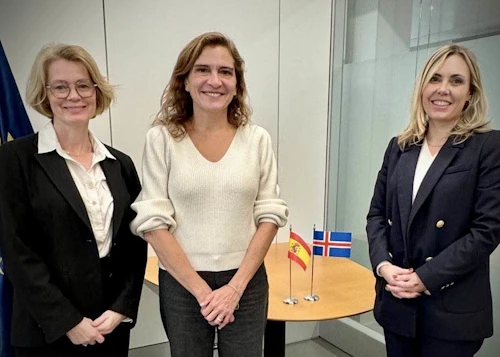 Unnur Orradóttir Ramette, sendiherra Íslands í París, Ainhoa Fábrega, skrifstofustjóri Evrópumála í spænska utanríkisráðuneytinu, og María Mjöll Jónsdóttir, skrifstofustjóri alþjóðapólitískra málefna. 