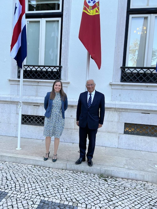Katrín Jakobsdóttir forsætisráðherra og António Costa, forsætisráðherra Portúgal.