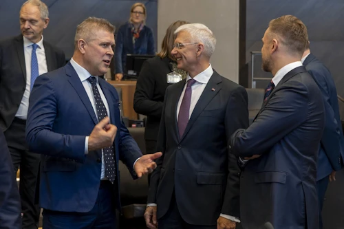 Bjarni Benediktsson utanríkisráðherra á fundi utanríkisráðherra Atlantshafsbandalagsins.