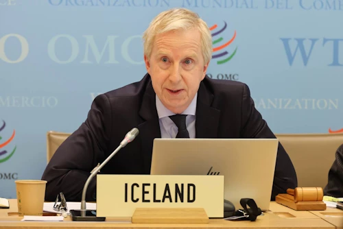 Ragnar G. Kristjánsson, skrifstofustjóri viðskiptaskrifstofu utanríkisráðuneytisins, fór fyrir sendinefnd Íslands. 