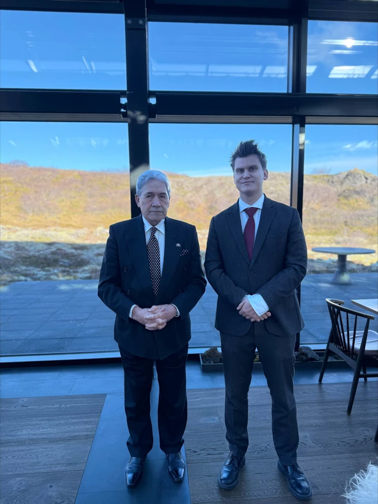 Jóhann Páll Jóhannsson, umhverfis-, orku- og loftslagsráðherra, og Winston Peters utanríkisráðherra Nýja Sjálands.